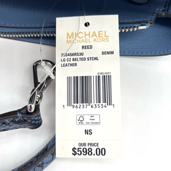 Michael Kors Reed Large Center Zip Belted Satchel Crossbody Bag - Picture 9 of 9